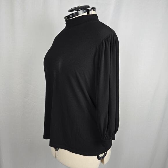 Eloquii Mock Neck Sweater Women's 14/16 Black Third Quarter Sleeve - Picture 4 of 15